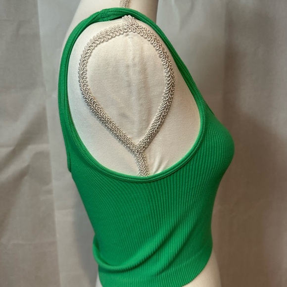 Zara Vibrant Green Ribbed Tank Top - Picture 3 of 7